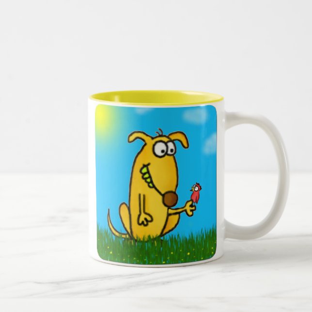 2 Couleurs Tasse maladroite de chien (Droit)