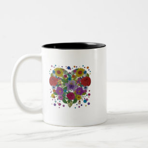 2 Couleurs Tasse Mandala Cœur Deux Tons Tasse Café Floral B