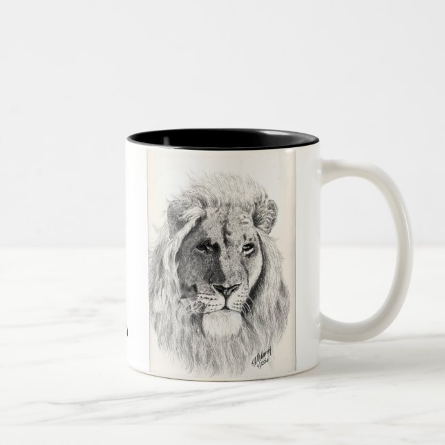 2 Couleurs Tasse masculine de lion (Droit)
