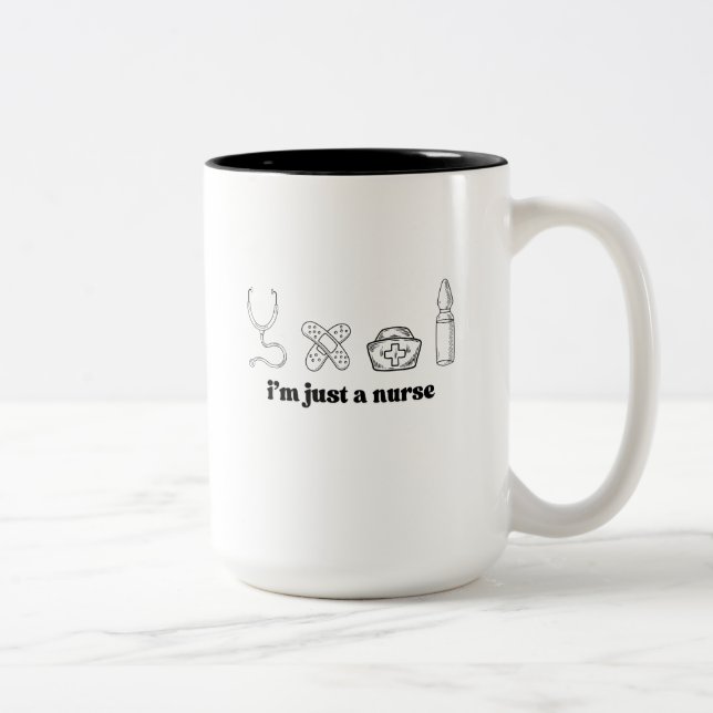 2 Couleurs Tasse Médicale Minimale de Citation d'Infirmière D (Droit)