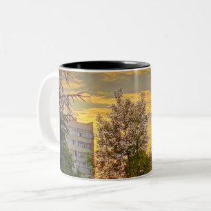 2 Couleurs Tasse Mémoire de Coucher de Soleil Urbain – Person