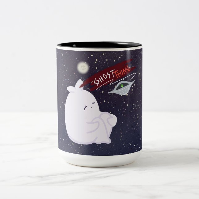 2 Couleurs Tasse Mignon Fantôme & UFO (Centre)