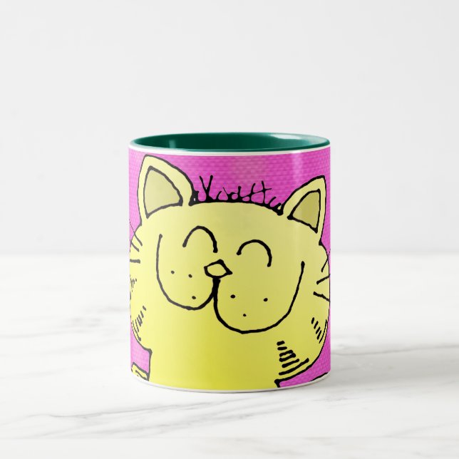 2 Couleurs Tasse mignonne de chaton (Centre)