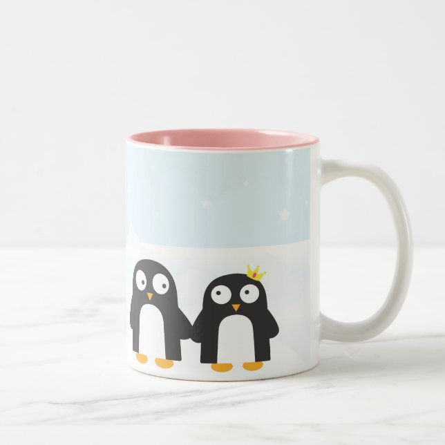2 Couleurs Tasse mignonne de pingouins (Droit)