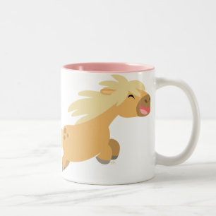 2 Couleurs Tasse mignonne de poney de palomino de bande