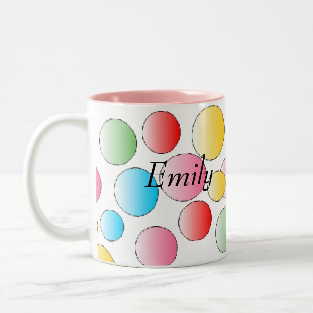2 Couleurs Tasse mignonne de taches - customisez (Gauche)