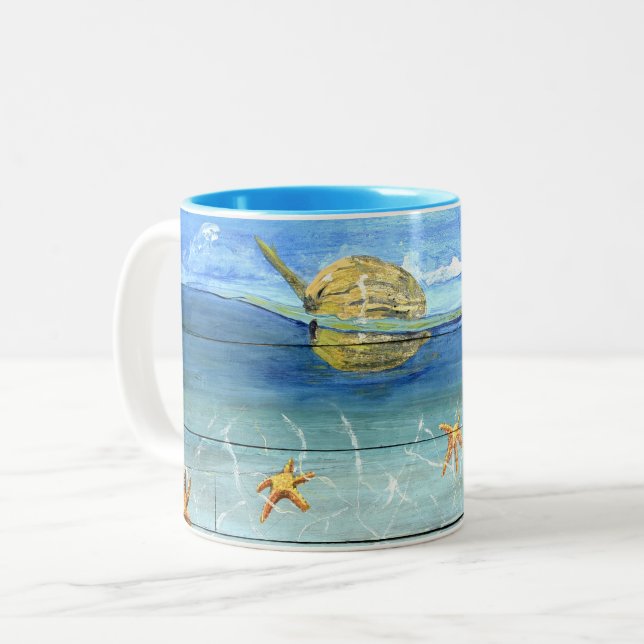 2 Couleurs Tasse mignonne d'étoiles de mer pour l'amant de (Devant gauche)