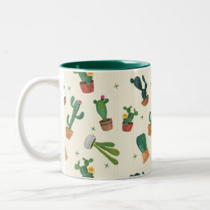 2 Couleurs Tasse mignonne d'impression de cactus