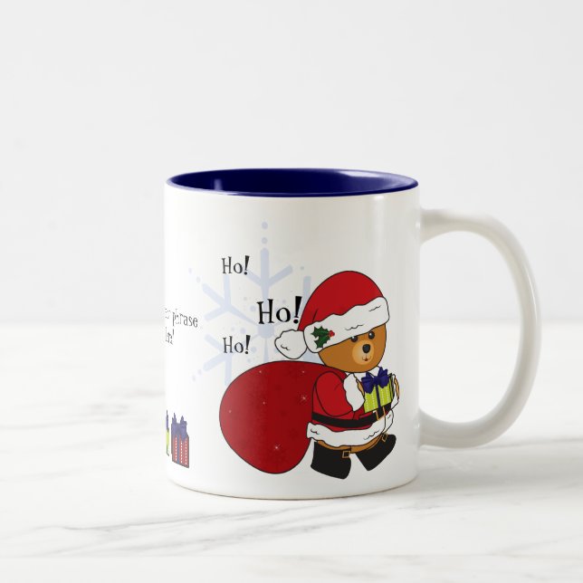 2 Couleurs Tasse mignonne personnalisable de Noël d'ours de (Droit)