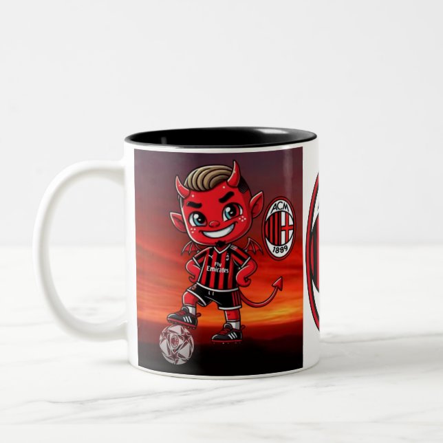 2 Couleurs Tasse Milan football  (Gauche)