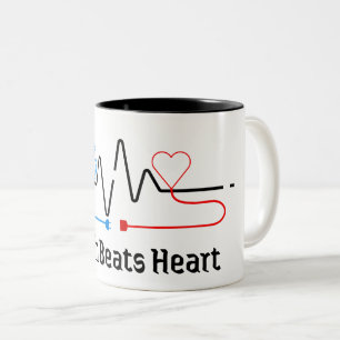 2 Couleurs Tasse minimaliste Cerveau vs Cœur 