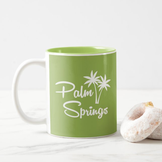 2 Couleurs Tasse moderne de la moitié du siècle de Palm (Avec donut)