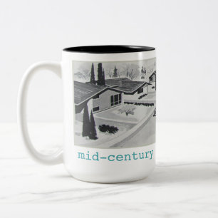 2 Couleurs Tasse moderne de la rétro moitié du siècle