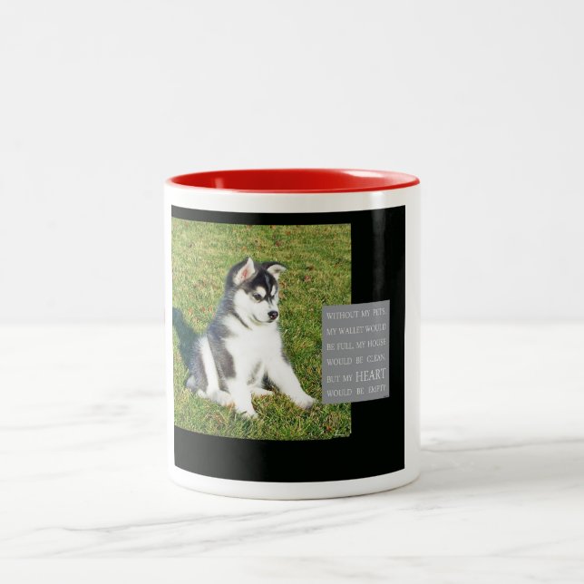 2 Couleurs Tasse - mon coeur serait vide sans mon chien (Centre)