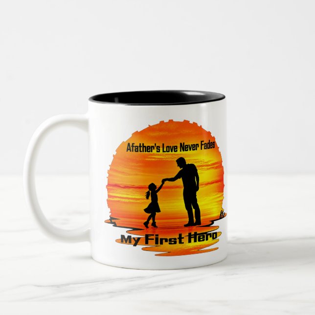 2 Couleurs Tasse Mon Premier Héros Papa (Gauche)