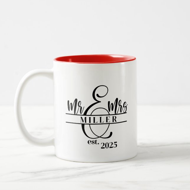2 Couleurs Tasse Mr. & Mrs. Coffee (Gauche)