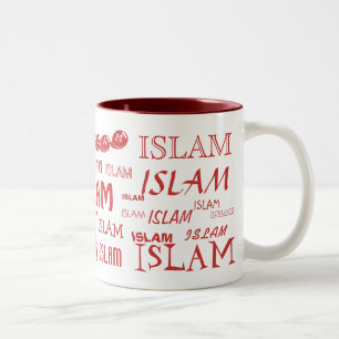 2 Couleurs Tasse multipolice de l'Islam (rouge)