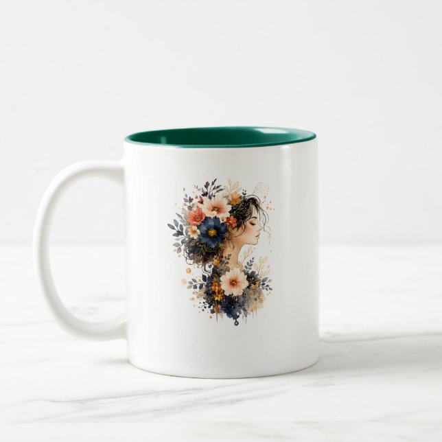 2 Couleurs Tasse Muse Fleur Sauvage (Gauche)
