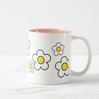 2 Couleurs tasse N°2 simple de fleurs des années 70