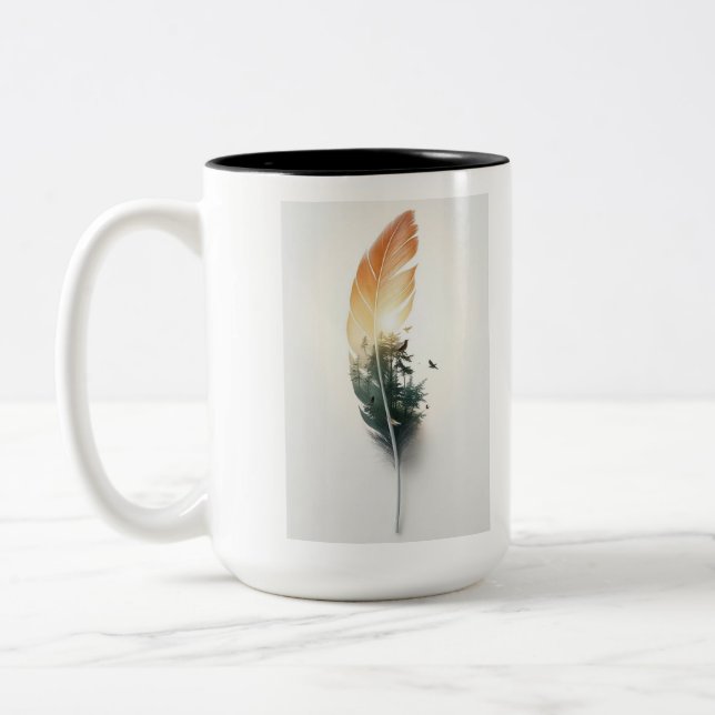 2 Couleurs Tasse Nature Feather Forest (Gauche)