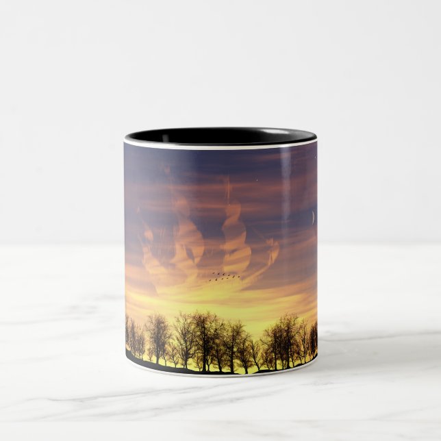 2 Couleurs Tasse Naviguer dans le ciel nocturne (Centre)