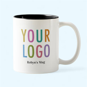 2 Couleurs Tasse noire à l'intérieur Nom de l'employé Logo de