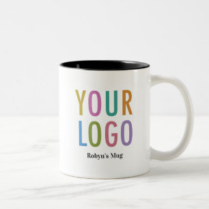 2 Couleurs Tasse noire à l'intérieur Nom de l'employé Logo de