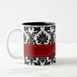 2 Couleurs Tasse noire de tasse de café de brocard de