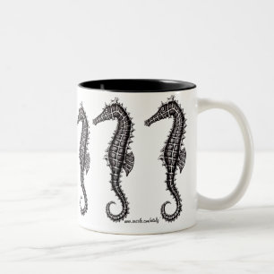 2 Couleurs Tasse noire et blanche d'art de dessin graphique