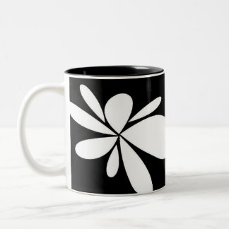 2 Couleurs tasse noire et blanche de fleur