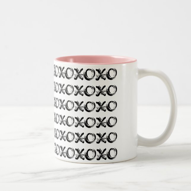 2 Couleurs Tasse noire et blanche de la conception XOXO (Droit)