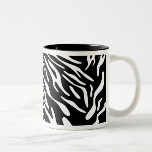 2 Couleurs Tasse noire et blanche élégante de rayure de zè