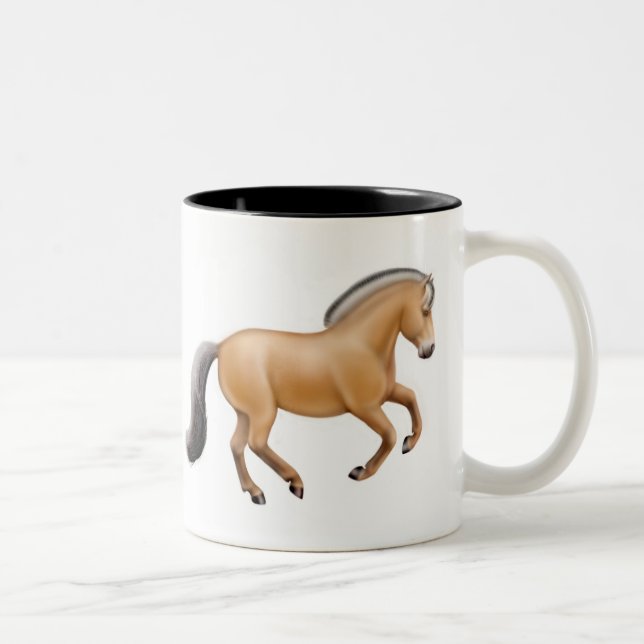2 Couleurs Tasse norvégienne de cheval de fjord (Droit)