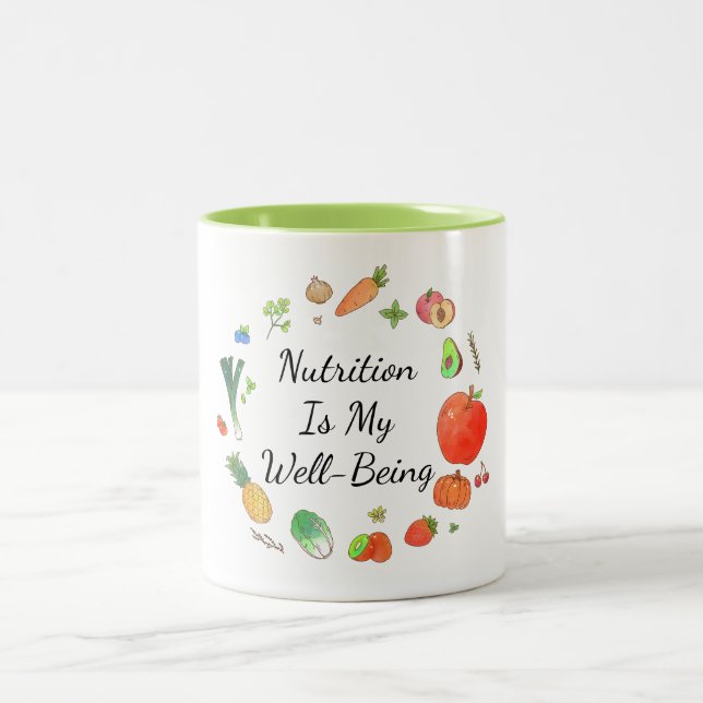 2 Couleurs Tasse Nutrition Est Mon Bien-Être (Centre)