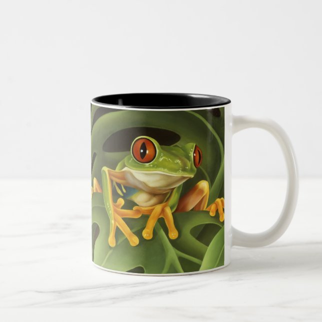 2 Couleurs Tasse observée par rouge de grenouille d'arbre (Droit)