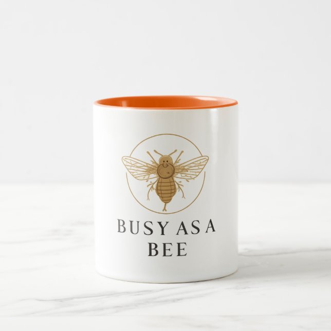 2 Couleurs Tasse - Occupé comme une abeille (Centre)