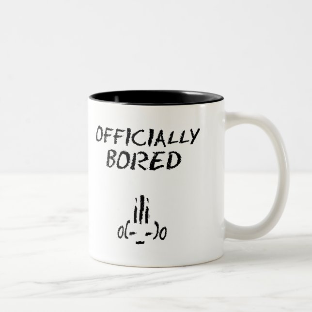 2 Couleurs Tasse officiellement ennuyée (Droit)