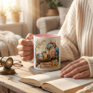 2 Couleurs Tasse Oiseau Maman Est à la Maison Cadeau Mignon p