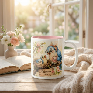 2 Couleurs Tasse Oiseau Maman Est à la Maison Cadeau Mignon p