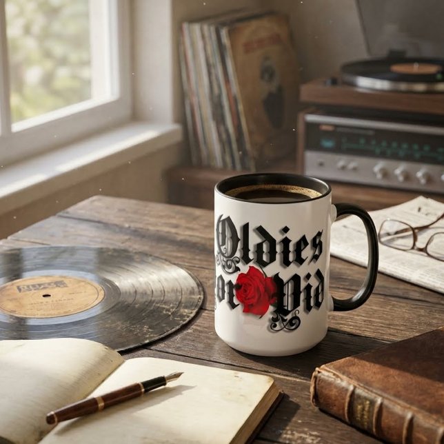2 Couleurs Tasse Oldies por vida Café (Oldies por vida Coffee mug)