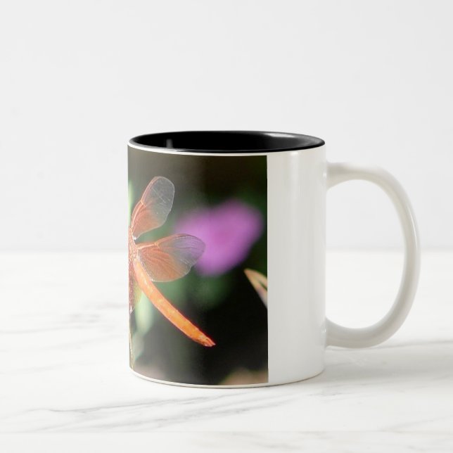 2 Couleurs Tasse orange de libellule (Droit)