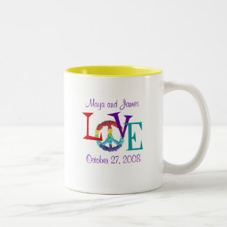 2 Couleurs Tasse Paix & Amour