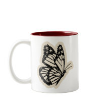 Tasse Papillon Vintage | Insecte Botanique Noir Co