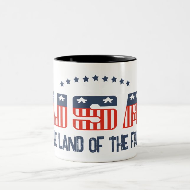 2 Couleurs Tasse Patriotique Terre de Liberté (Centre)