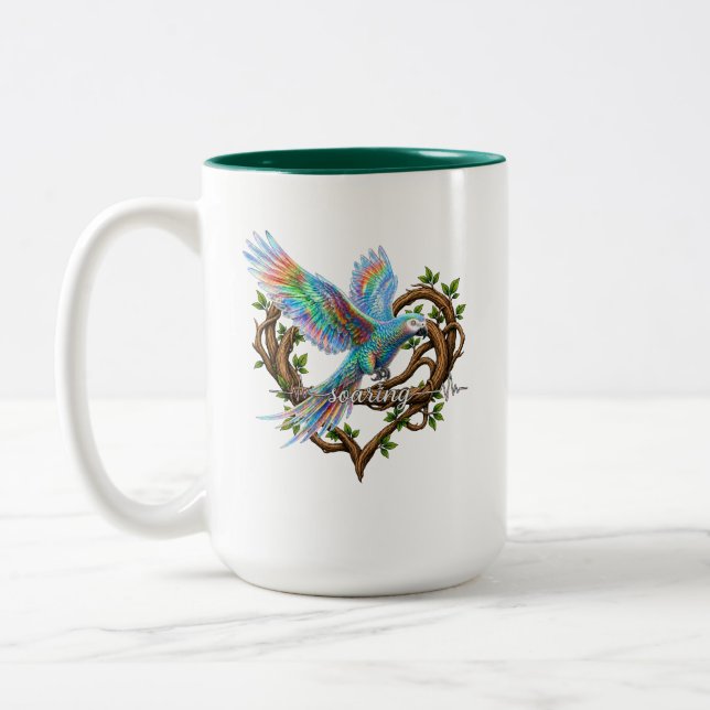 2 Couleurs Tasse Perroquet Motivationnel - Envol (Gauche)