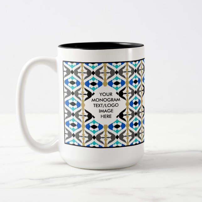 2 COULEURS TASSE PERSONNALISABLE 4,1 DE MONOGRAMME (Gauche)