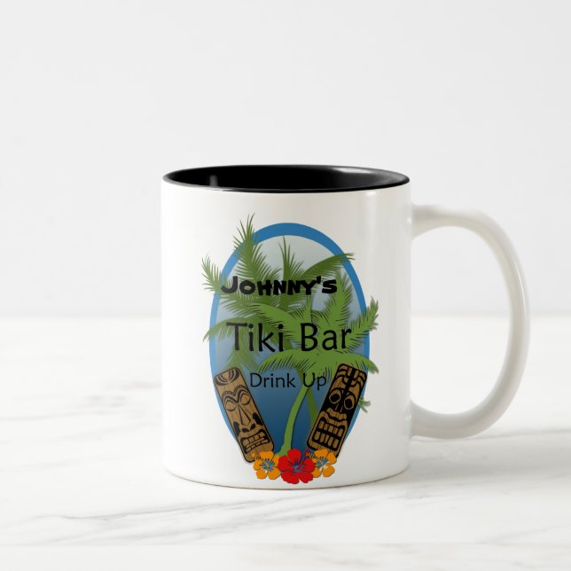2 Couleurs Tasse personnalisable de barre de Tiki (Droit)