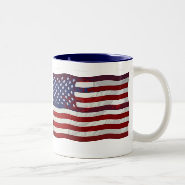 2 Couleurs Tasse personnalisable de drapeau des USA (Droit)