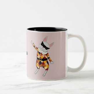 2 Couleurs Tasse personnalisable de lapin de harlequin de