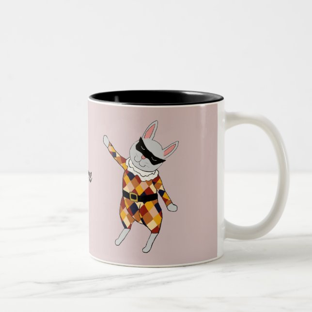 2 Couleurs Tasse personnalisable de lapin de harlequin de (Droit)